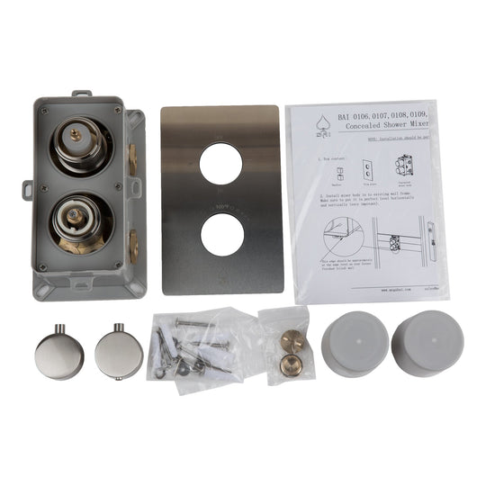 BAI 0126 Concealed Thermostatic Shower Mixer Valve in Brushed Nickel Finish, what inside of the box.