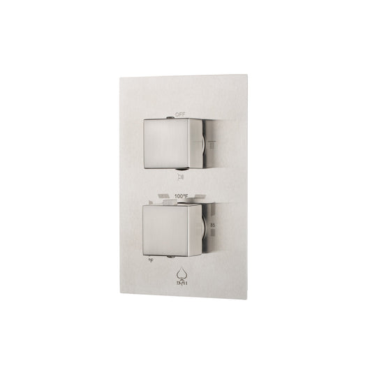 BAI 0128 Concealed Thermostatic Shower Mixer Valve in Brushed Nickel Finish