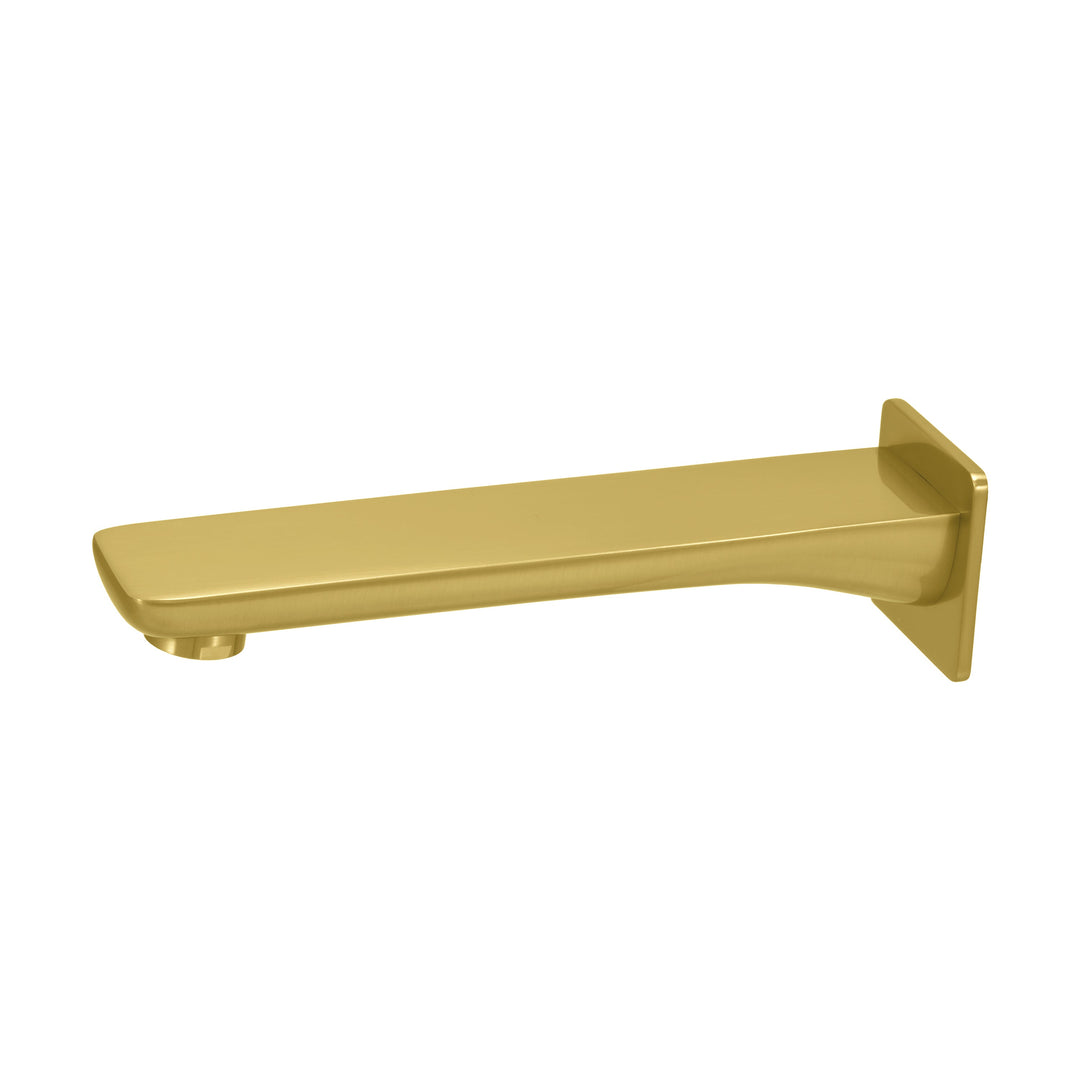 BAI 0150 Solid Brass Wall Mounted Tub Spout in Brushed Gold Finish