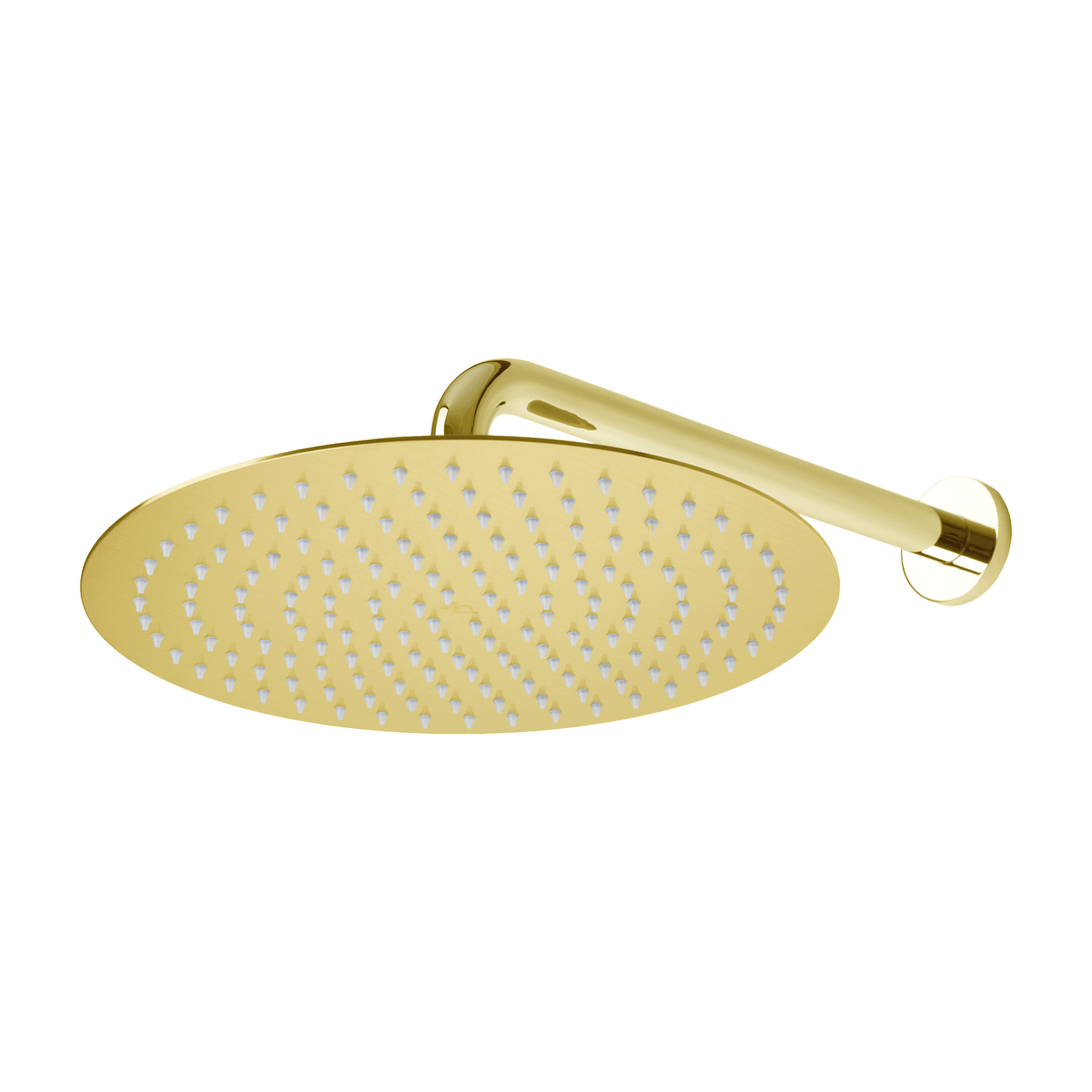 BAI 0468 Stainless Steel 12-inch Round Rainfall Shower Head in Brushed Gold Finish