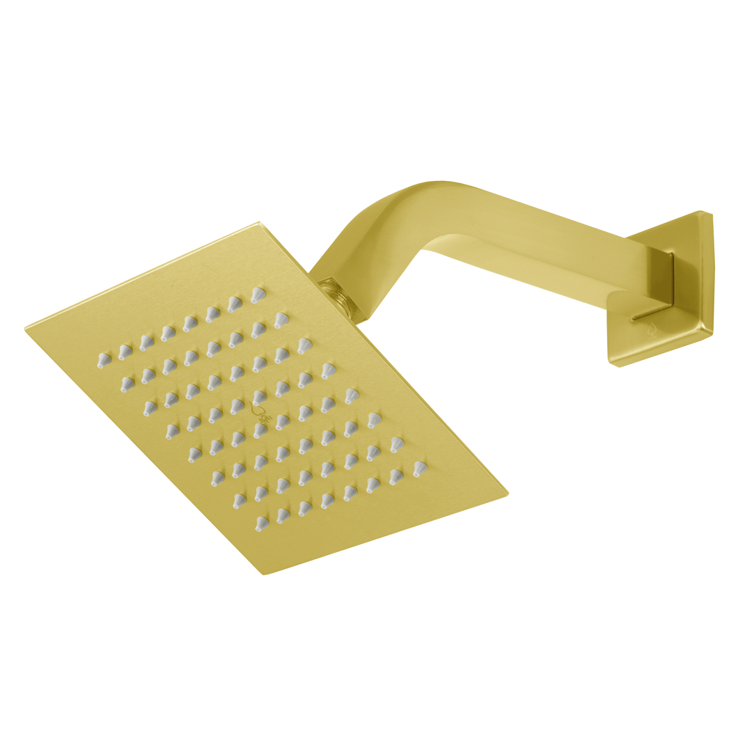 BAI 0469 Stainless Steel 6-inch Square Rainfall Shower Head in Brushed Gold Finish