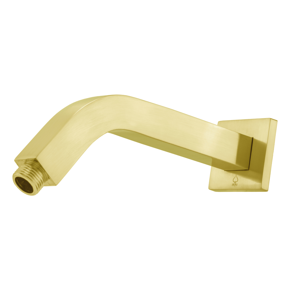 BAI 0475 Wall Mounted 45 Degree 9-inch Shower Head Arm in Brushed Gold Finish