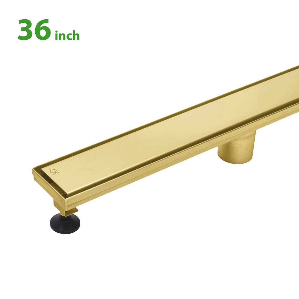 Bai 1564 Stainless Steel Bathroom Shower Squeegee with Holder in Brushed Gold Finish