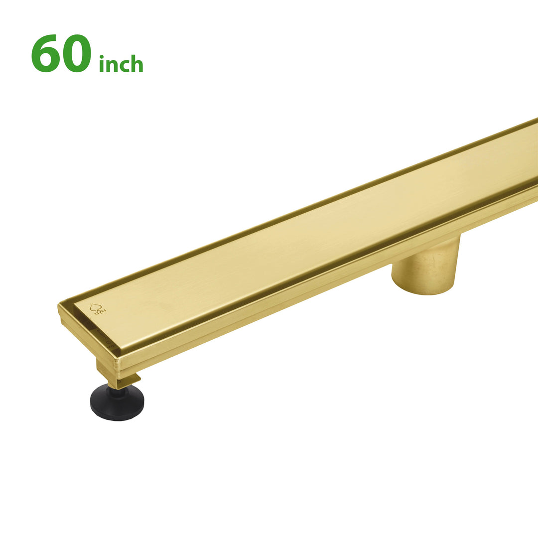 BAI 0505 Stainless Steel 60-inch Linear Shower Drain in Brushed Gold