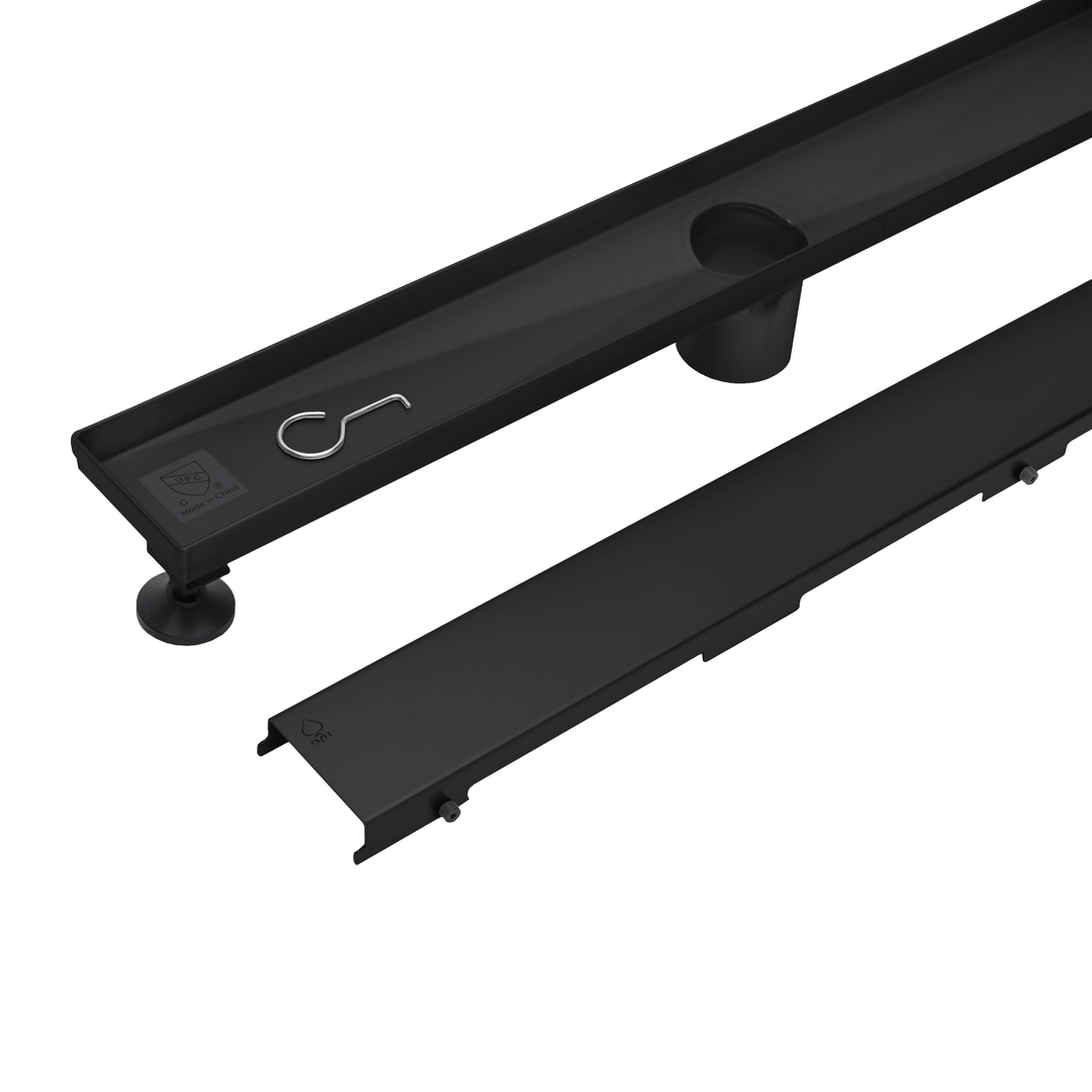 BAI 0507 Stainless Steel 24-inch Linear Shower Drain in Matte Black