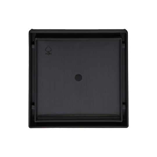 BAI 0512 Stainless Steel 5-inch Tile Insert Square Shower Drain in Matte Black