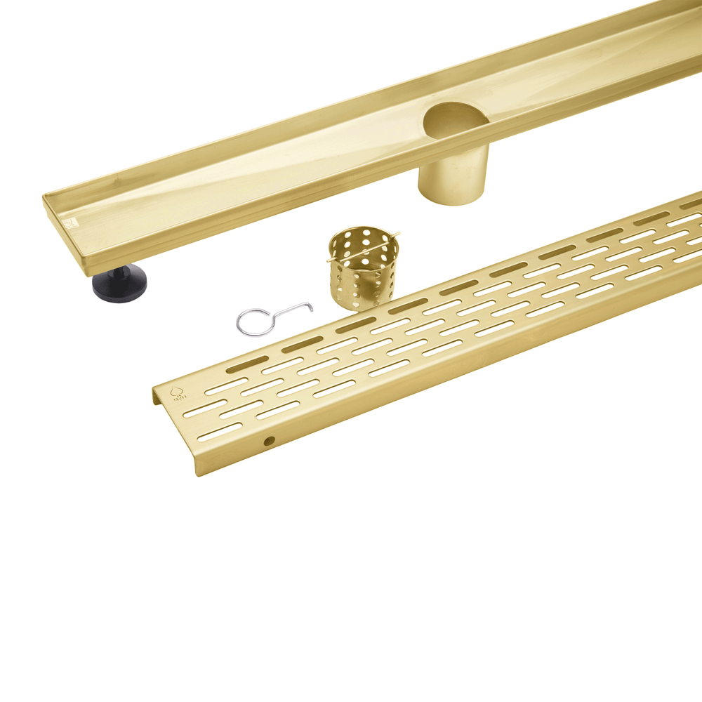 BAI 0523 Stainless Steel 60-inch Linear Shower Drain in Brushed Gold