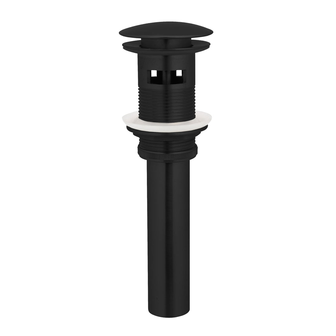 BAI 0530 Round Pop-up Drain with Overflow in Matte Black Finish