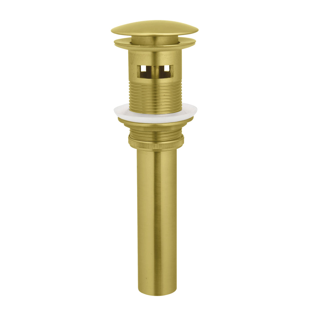 BAI 0535 Round Pop-up Drain with Overflow in Brushed Gold Finish