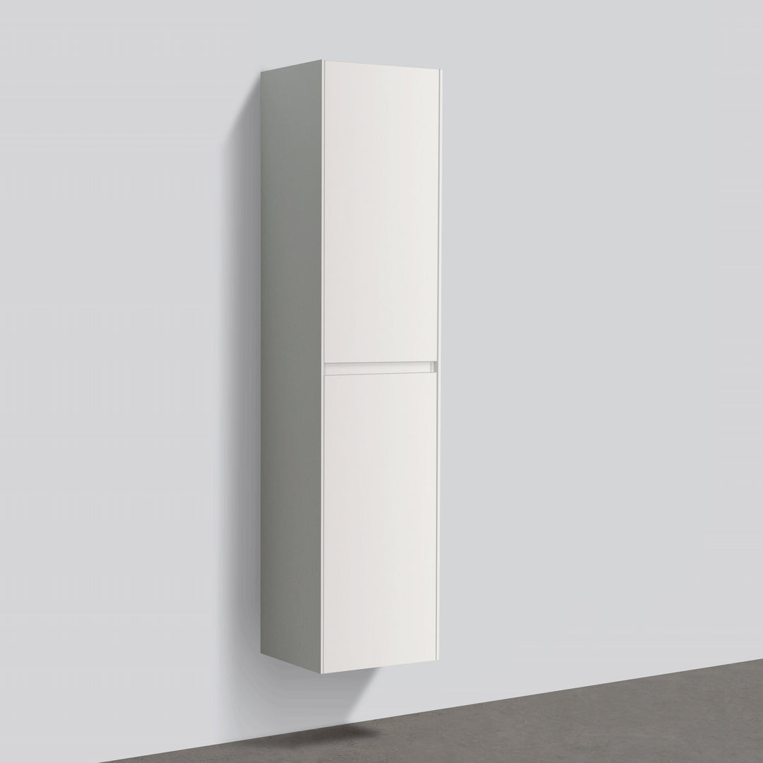 BAI 0772 Wall Hung 16-inch Reversible Bathroom Side Cabinet in Matte White Finish