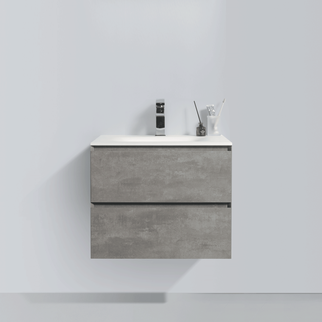 BAI 0802 Wall Hung 26-inch Bathroom Vanity in Stone Gray Finish