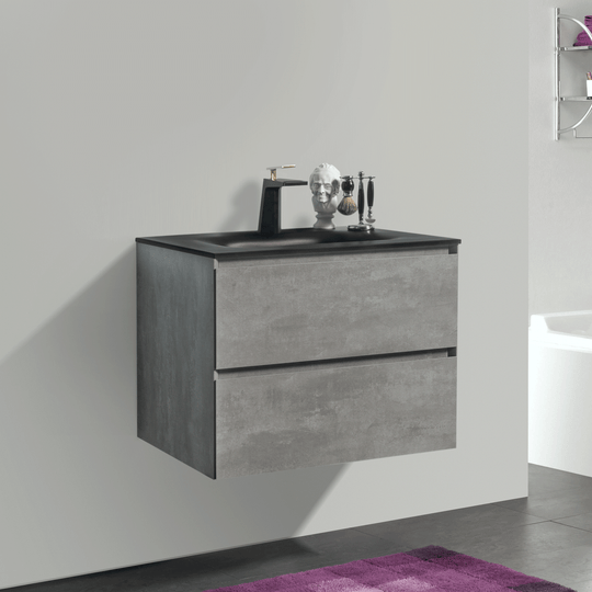 BAI 0803 Wall Hung 26-inch Bathroom Vanity in Stone Gray Finish