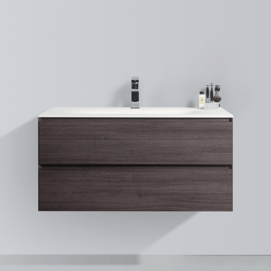 BAI 0816 Wall Hung 42-inch Bathroom Vanity in Graphite Wood Finish
