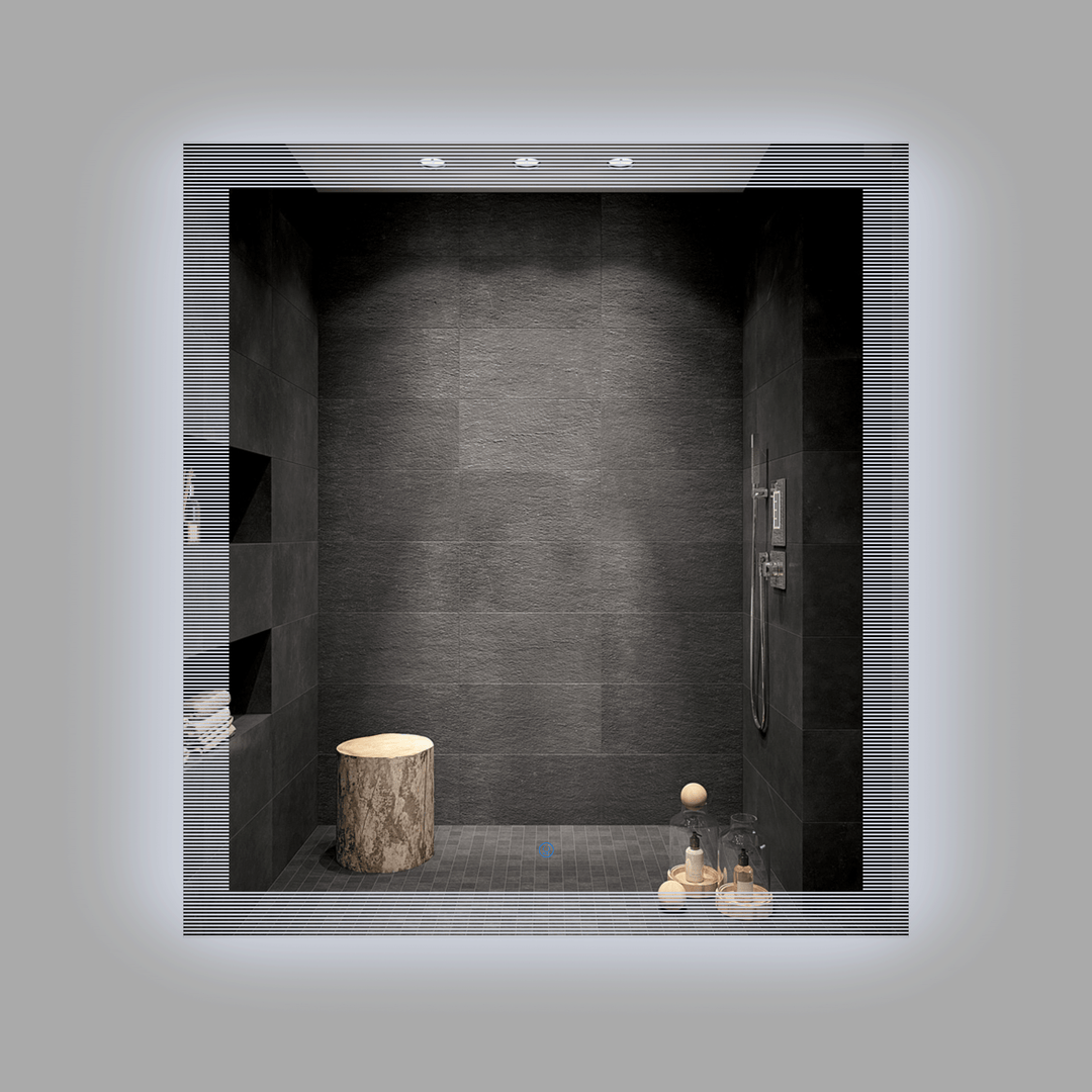 BAI 0862 LED 36-inch Bathroom Mirror with Striped Edge