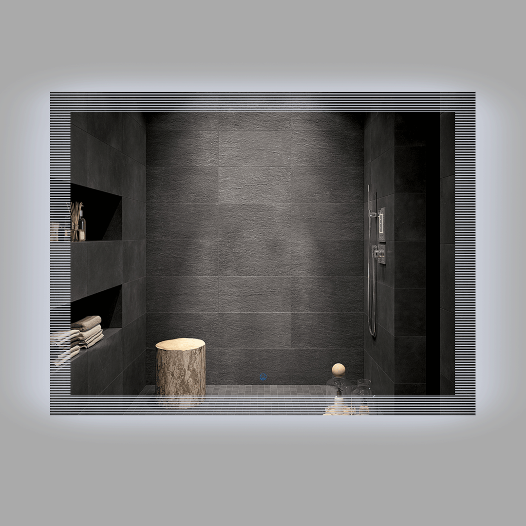 BAI 0863 LED 47-inch Bathroom Mirror with Striped Edge