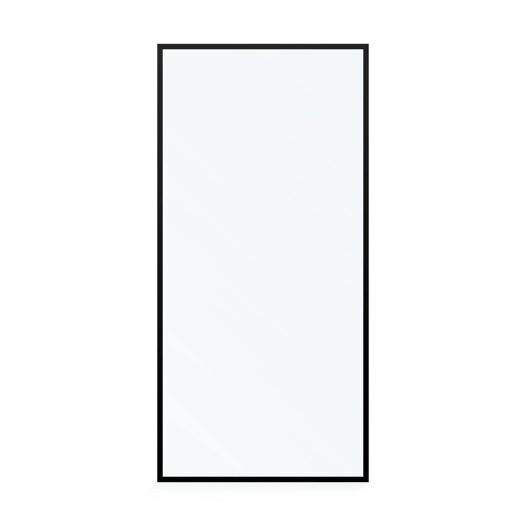 BAI 0951 Frameless 38-inch Ultra Clear Single Shower Glass Panel with Silk Printed Frame