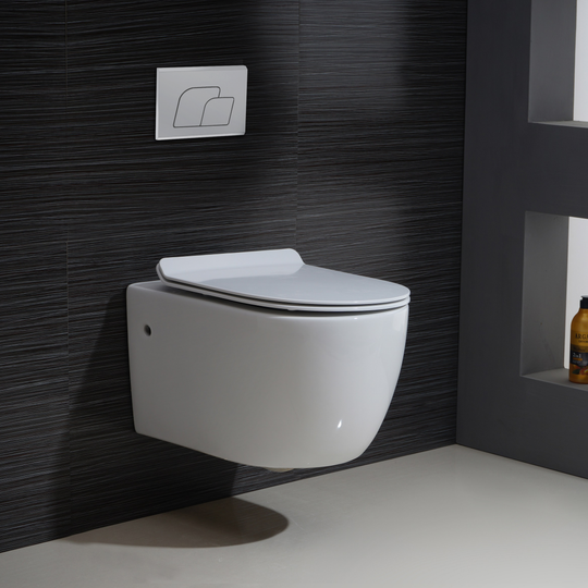 BAI 1016 Contemporary Wall Hung Toilet & Carrier Tank – Dual Flush with Soft-Close Seat