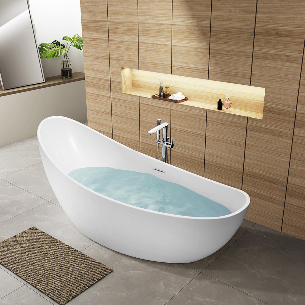 BAI 1609 Acrylic Freestanding Soaking Bathtub 74-inches