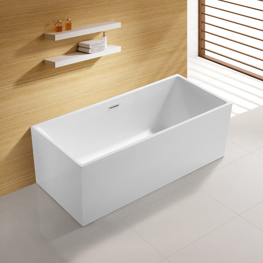 BAI 1625 Acrylic Freestanding Soaking Bathtub 59-inches