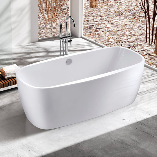 BAI 1621 Acrylic Freestanding Soaking Bathtub 67-inches