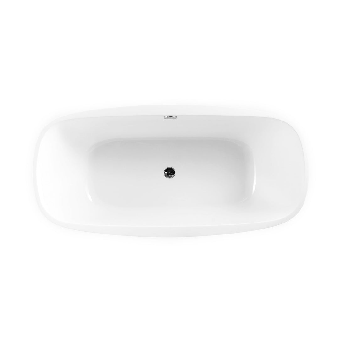 BAI 1622 Acrylic Freestanding Soaking Bathtub 63-inches