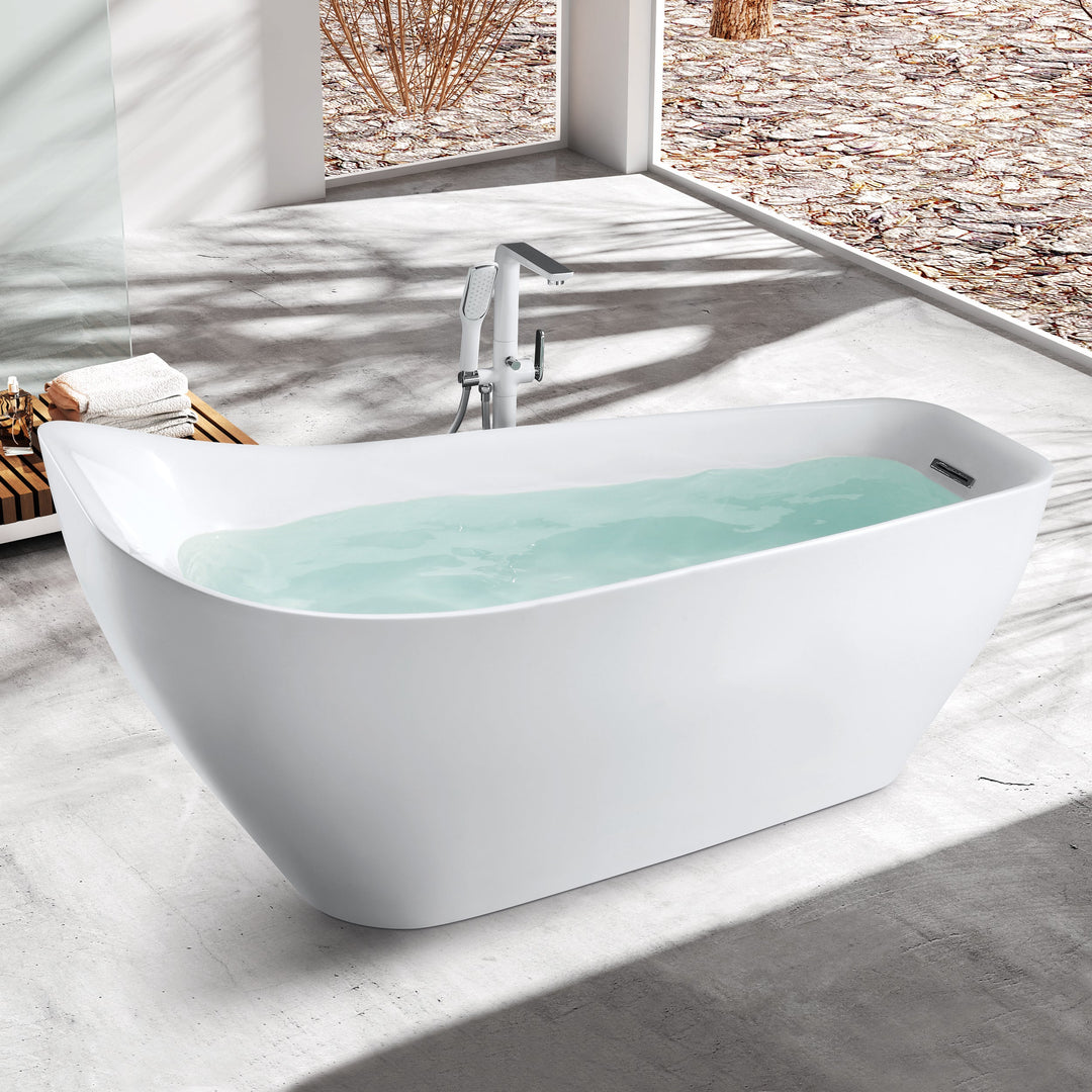 BAI 1624 Acrylic Freestanding Soaking Bathtub 67-inches