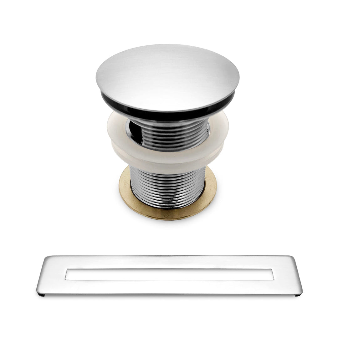 BAI 1696 Pop-up Drain with Overflow Trim for Freestanding Bathtubs in Polished Chrome