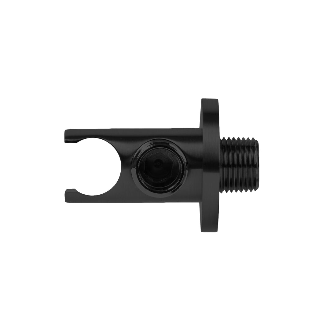 BAI 2113 Wall Mounted Handheld Shower Holder with Integrated Hose Connection in Matte Black Finish