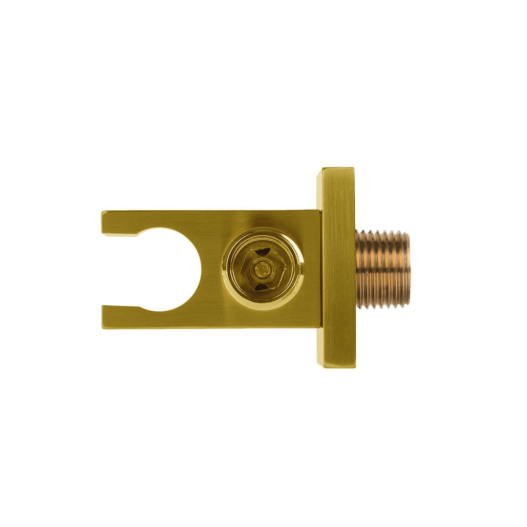 BAI 2131 Wall Mounted Handheld Shower Holder with Integrated Hose Connection in Brushed Gold Finish