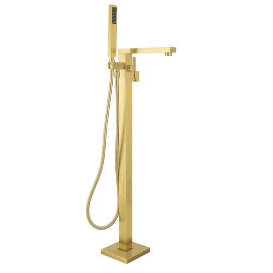 BAI 2619 Freestanding Bathtub Faucet in Brushed Gold Finish