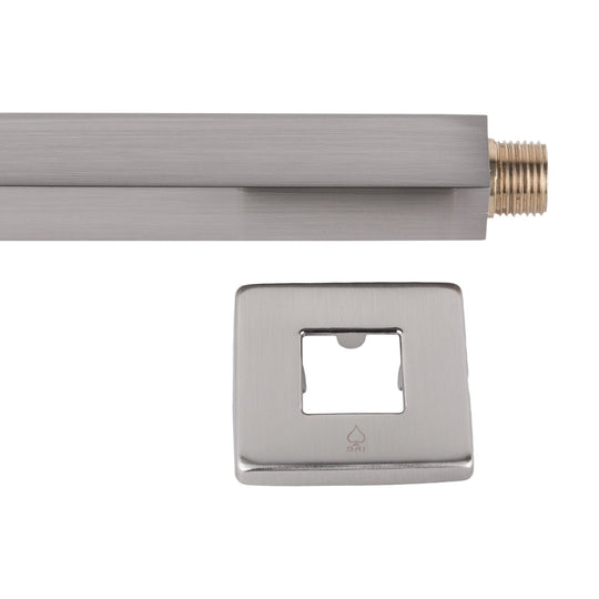 BAI 0438 Wall Mounted 12-inch Shower Head Arm in Brushed Nickel Finish