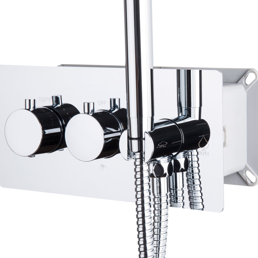 BAI 0112 Concealed Thermostatic Shower Mixer Valve with Handheld Shower in Polished Chrome Finish