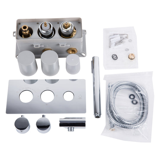 BAI 0112 Concealed Thermostatic Shower Mixer Valve with Handheld Shower in Polished Chrome Finish